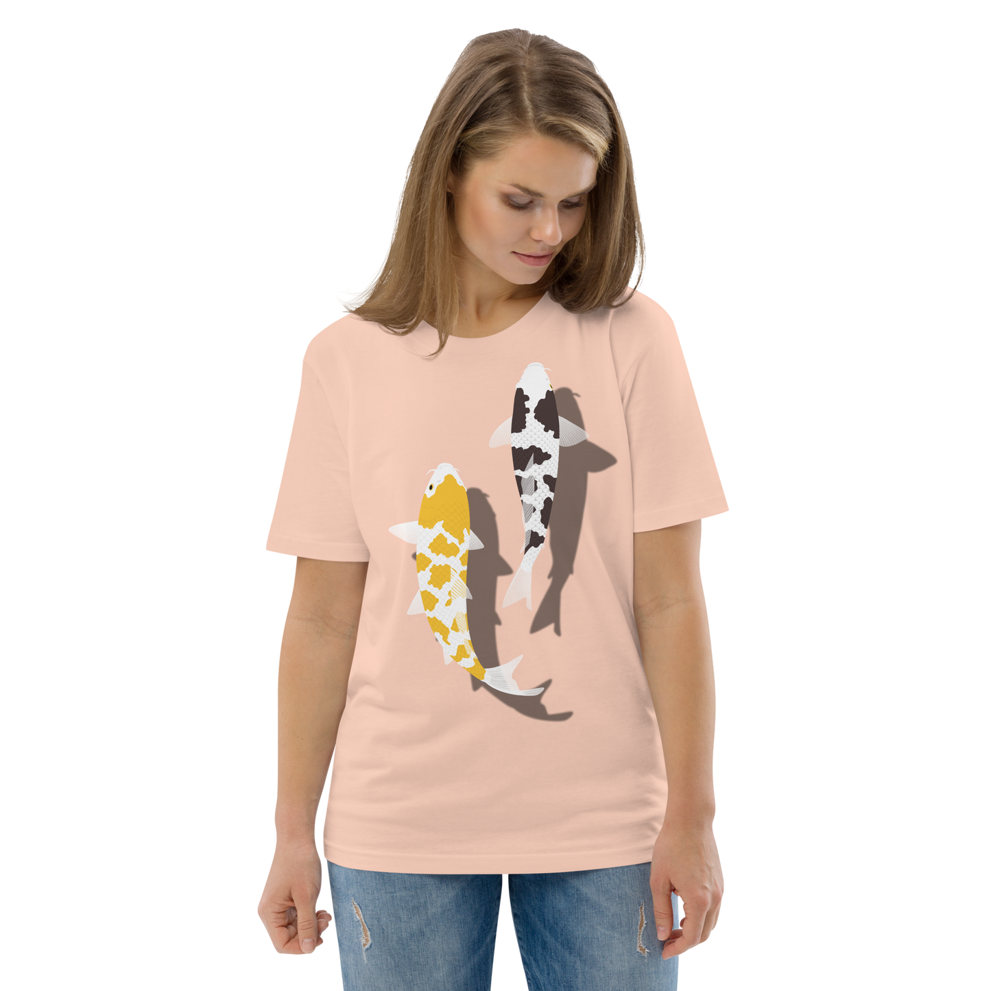 [Koi] T-shirt écaille blanc/tapisserie allemande (unisexe)