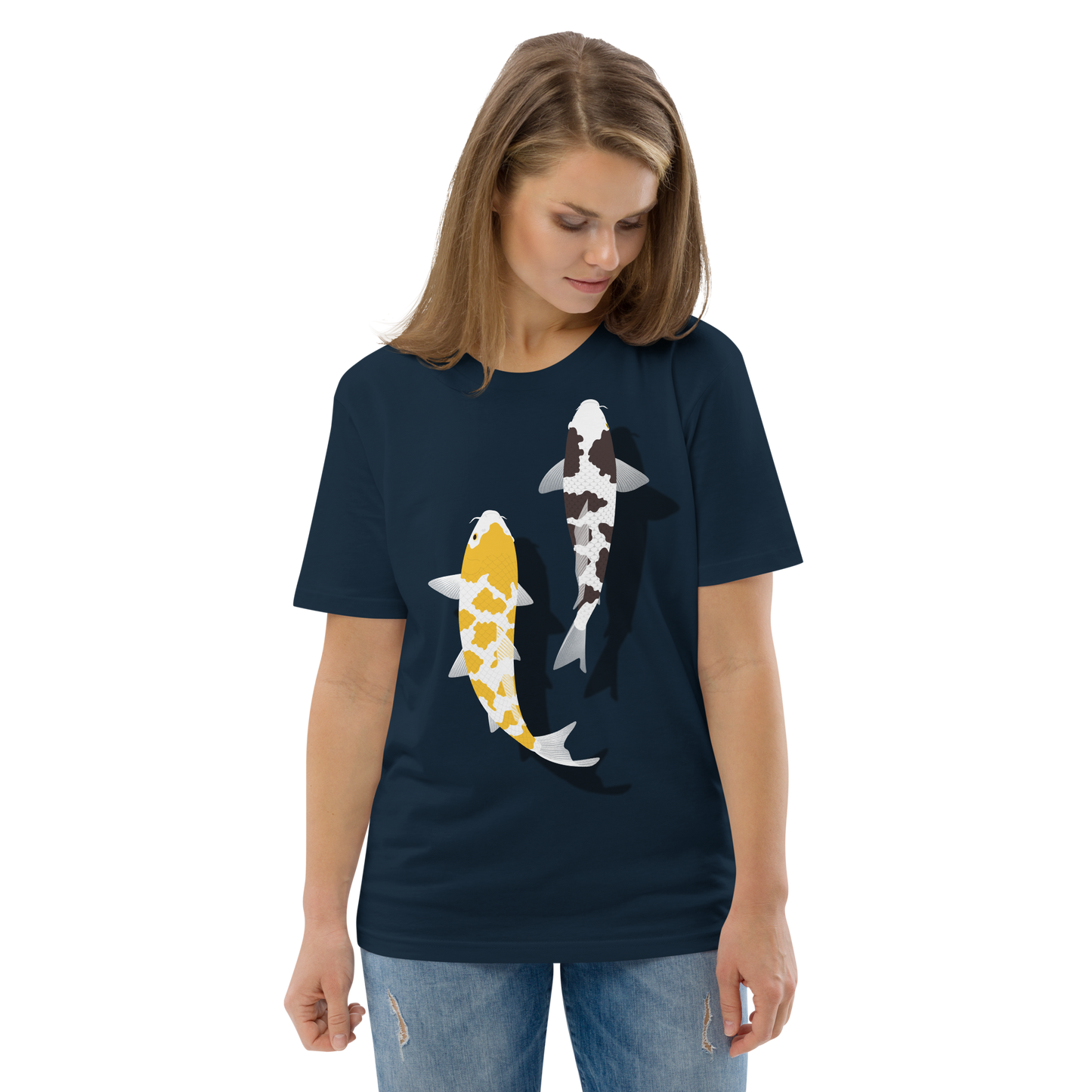 [Koi] T-shirt écaille blanc/tapisserie allemande (unisexe)