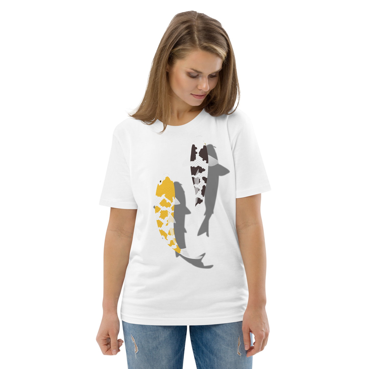 [Koi] T-shirt écaille blanc/tapisserie allemande (unisexe)